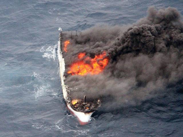 Fisherman rescued in Pacific after tuna boat fire