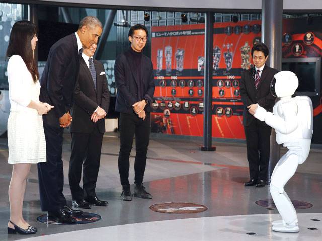 Nice to meet you: Robot to Obama