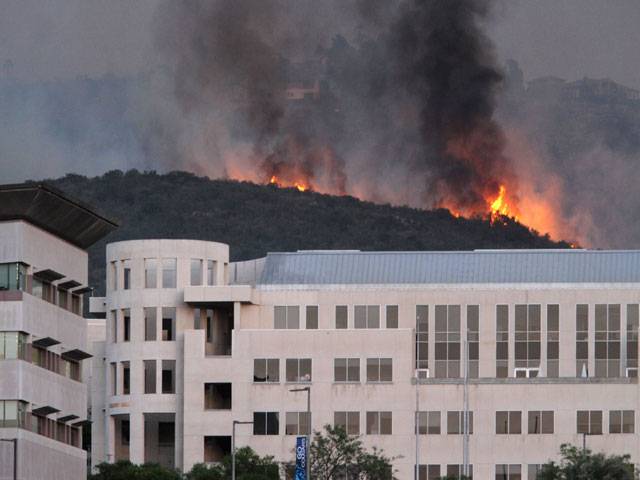 Thousands flee California ‘fire in the sky’