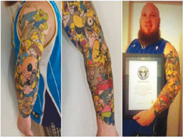 Man receives record for Simpsons tattoo