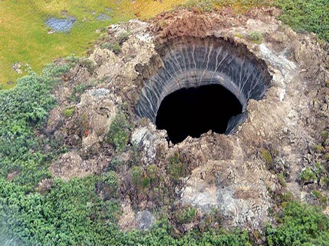 Siberian craters created by sinkholes