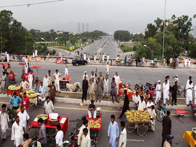 PTI activists Azadi March in Islamabad