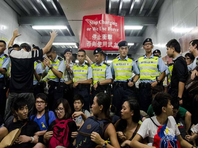 Protestors demonstration in Hong Kong 