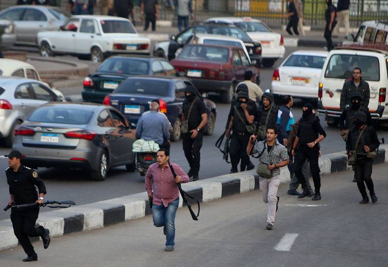 Protestors shout slogans in Egypt