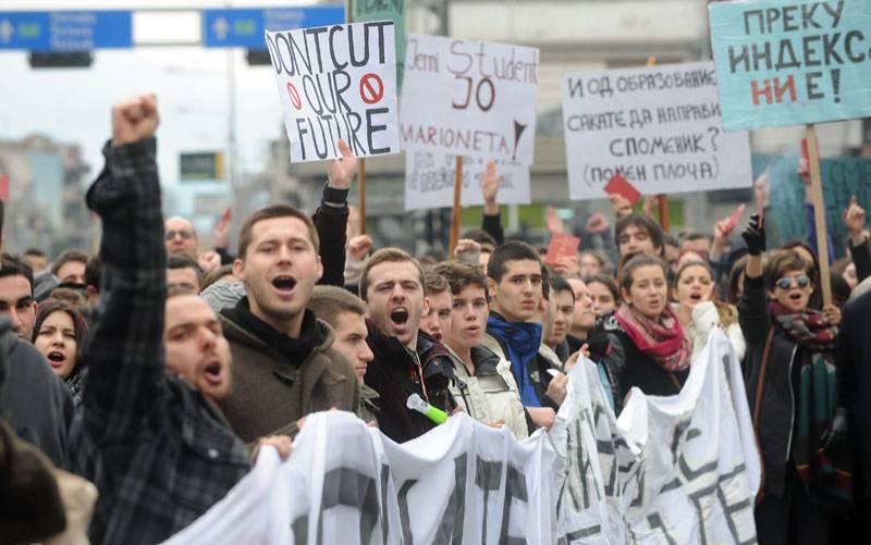 Macedonia students protest