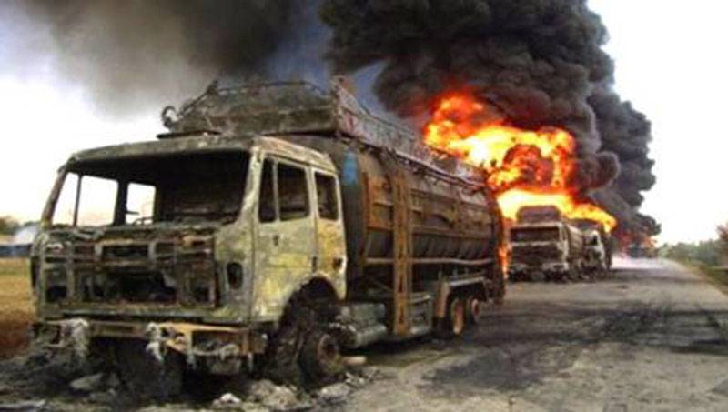 Five oil tankers torched in Mastung