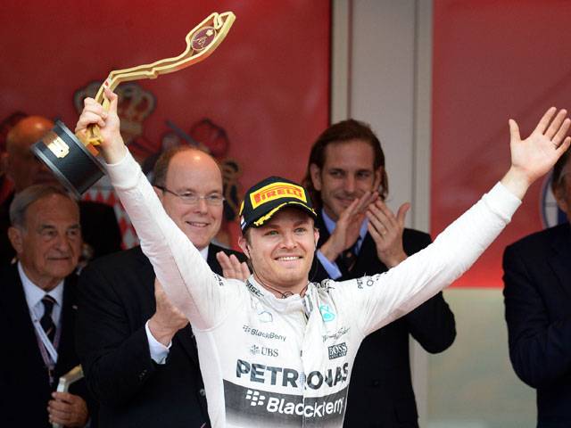 Rosberg celebrates after Hamilton pit stop fiasco