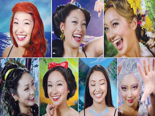 Model transformed into seven Disney princesses in minutes