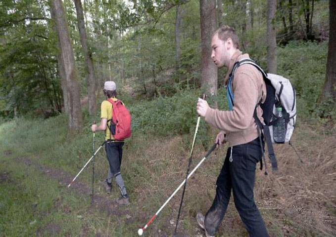 Blind French hikers cross mountains with special GPS