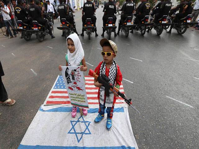 Peoples protest against Israel and US to mark the Al-Quds (Jerusalem Day) in Karachi
