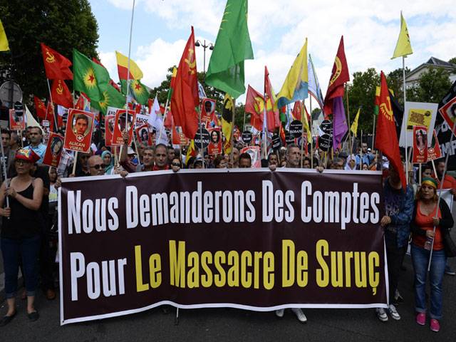 People protest Suruc bomb blast in Paris 