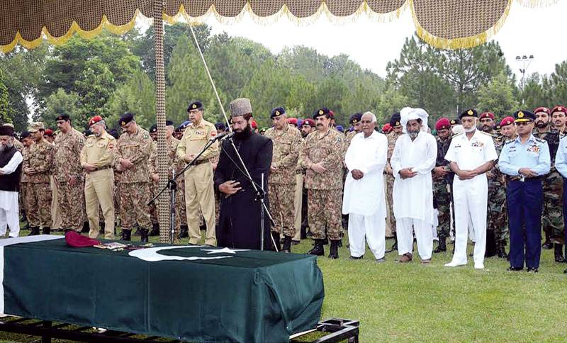 Funeral prayers for chopper crash martyrs offered