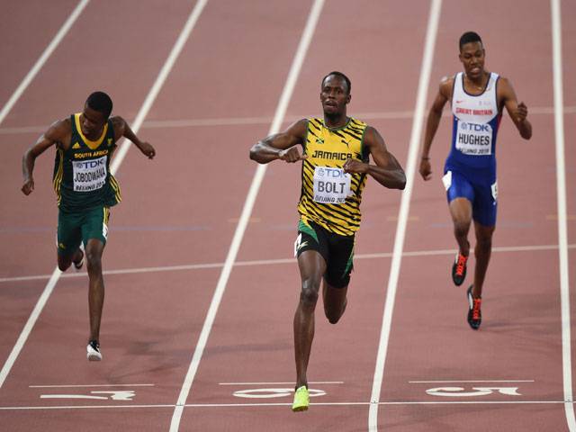 Bolt beats Gatlin again to win 200m world championship gold