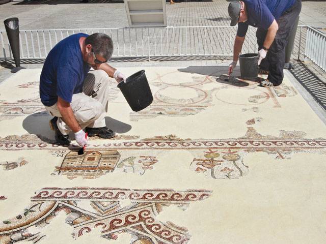 Rare Byzantine mosaic of ‘city map’ restored