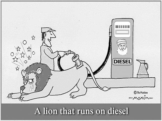 A lion that runs on diesel