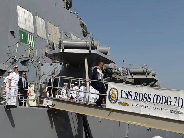 US President visit on board USS Ross Navy ship in Rota Spain