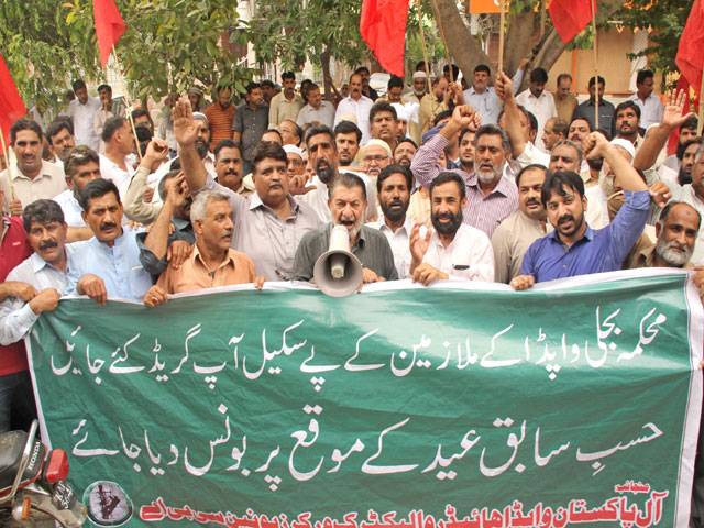 Electricity workers hold protest