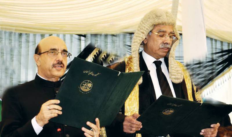 Masood Khan sworn in as AJK president