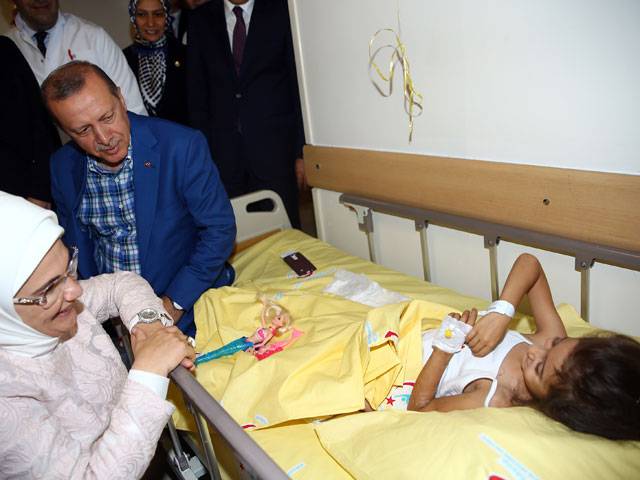 Turkish President visit to families victims