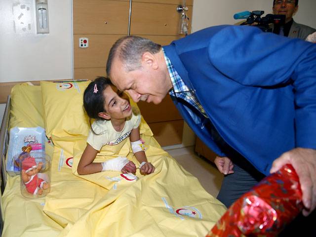 Turkish President visit to families victims