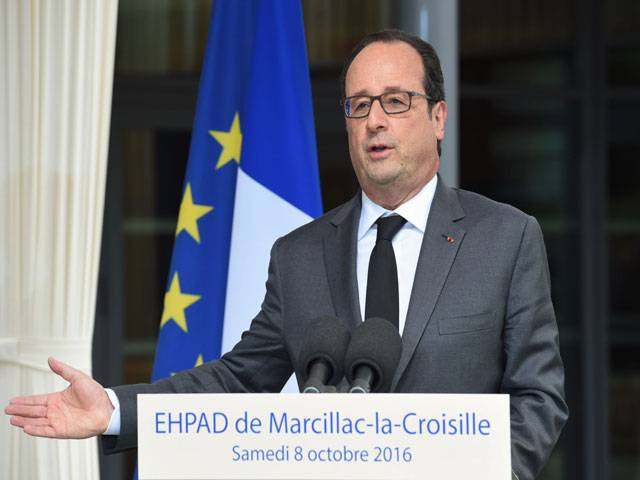 French President delivers a speech during the inauguration of a nursing care home 
