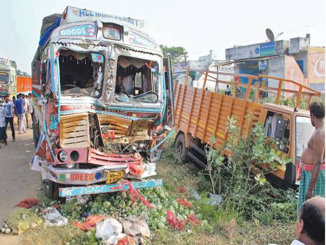 7 killed in India after truck rams into crowd