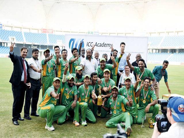 Pakistan disabled team lift ICC Academy PD T20 trophy