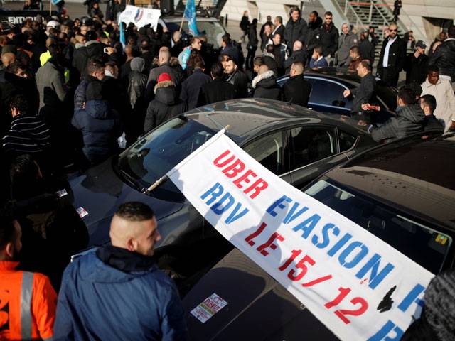 Transport car drivers demonstration to protest their working conditions in Paris