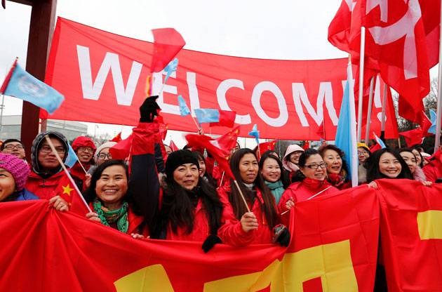 Demonstrators show support for Chinese President