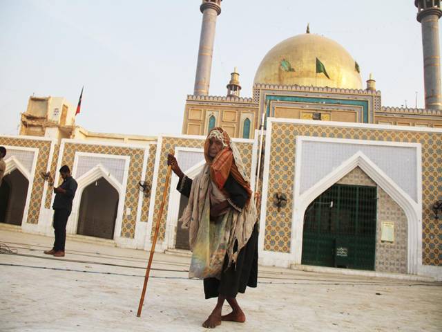 Sufi Muslim Saint Lal Shahbaz Qalander after suicide bomb attacks in Sehwan