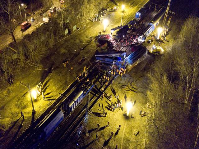 Twelve hospitalised after trains collide in Moscow