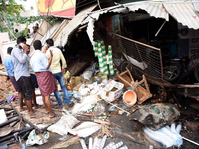 A lorry crashed into a crowded market in Andhra Pradesh