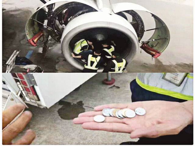 Passenger throws coins into plane engine for luck