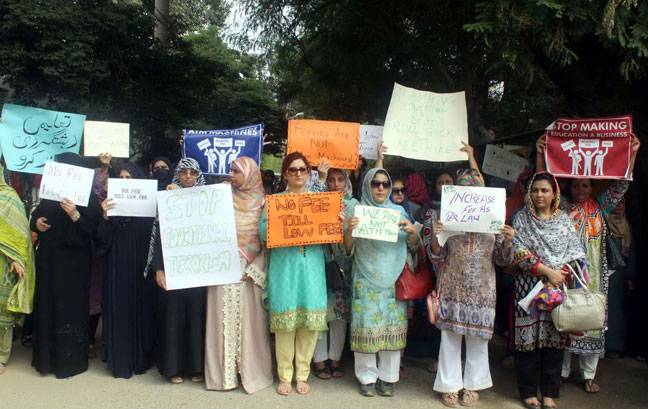 Parents protest against fee hikes