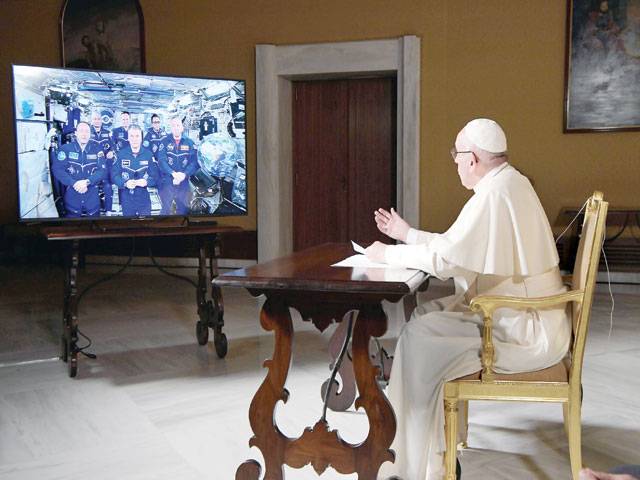 Pope asks spacemen life’s big questions in ISS live chat