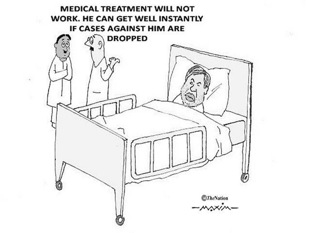 MEDICAL TREATMENT WILL NOT WORK. HE CAN GET WELL INSTANTLY IF CASES AGAINST HIM ARE DROPPED