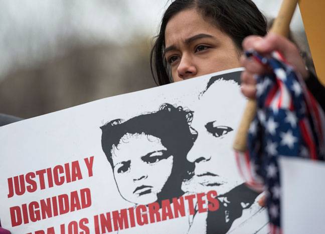 Immigrants and activists protest