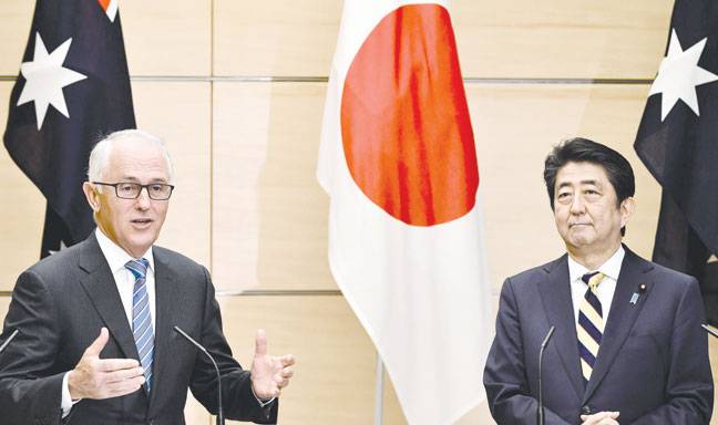 Japan, Australia push for defence pact