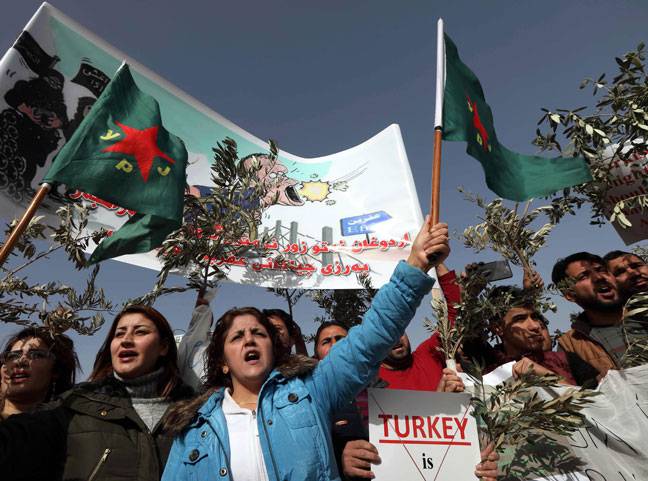Syrian Kurds protest