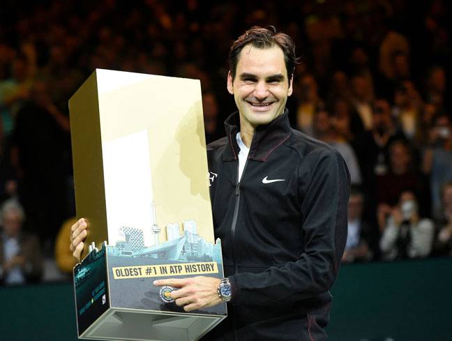 Federer, 36, becomes oldest number one