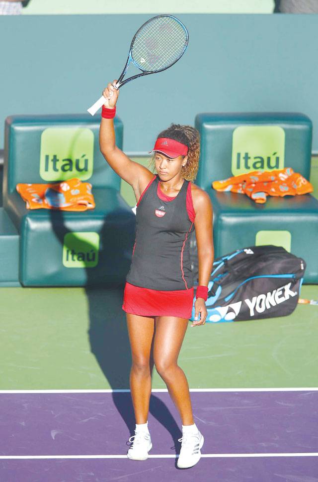 Serena crashes out in Miami as nervous Osaka advances