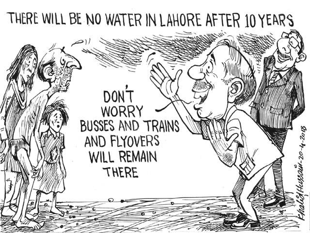 there will be no water in lahore after 10 years don't worry busses and trains and flyovers will remain there