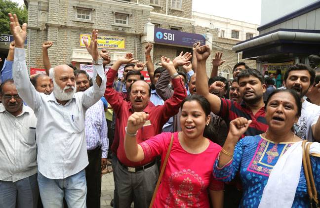 1m bank workers strike across India