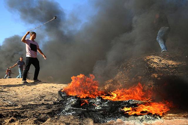  Palestinians clashes with Israeli forces in Gaza Strip