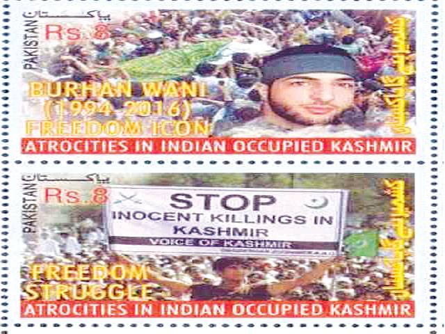 Postage stamps portraying Burhan Wani issued