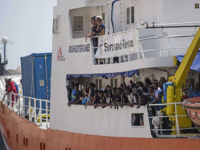 Rescue ship seeks haven for Pak migrants saved off Libya