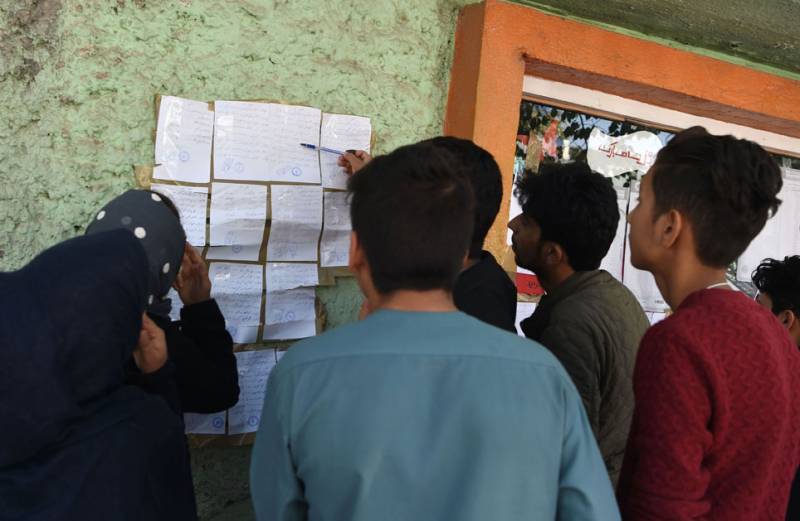 Afghan election observers check the voting results