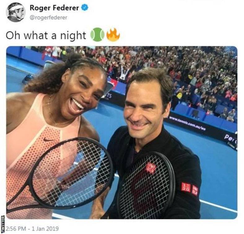 Federer tops Serena in epic mixed doubles match