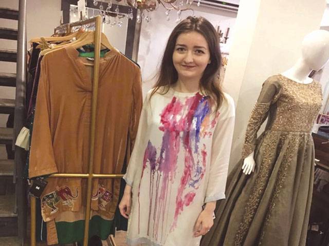 Young Swiss-Pakistani designer’s dresses pull visitors