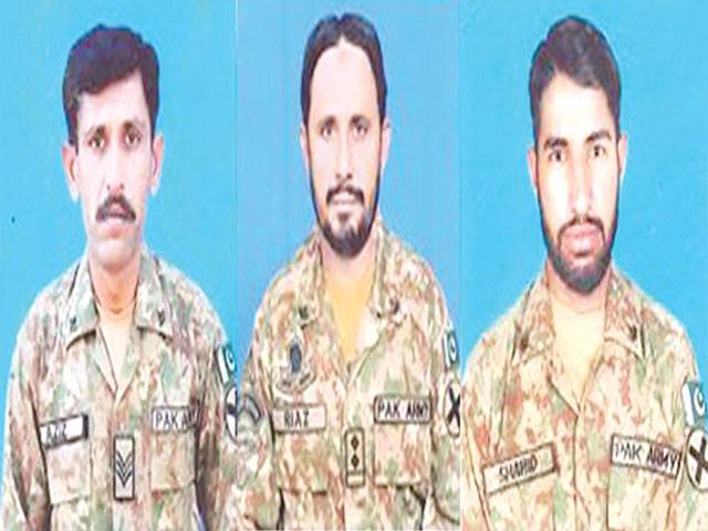 Three soldiers martyred in Indian firing
